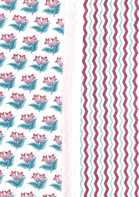 Cambric Cotton Kurta/Pant Two Piece Dress Material in Floral Print