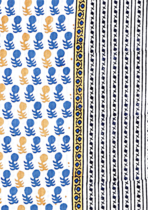 Cambric Cotton Dress Material With Kota Dupatta in Block Print