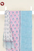 Cambric Cotton Dress Material With Kota Doria Dupatta in Stripe & Floral Block Print