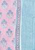 Cambric Cotton Dress Material With Kota Doria Dupatta in Stripe & Floral Block Print