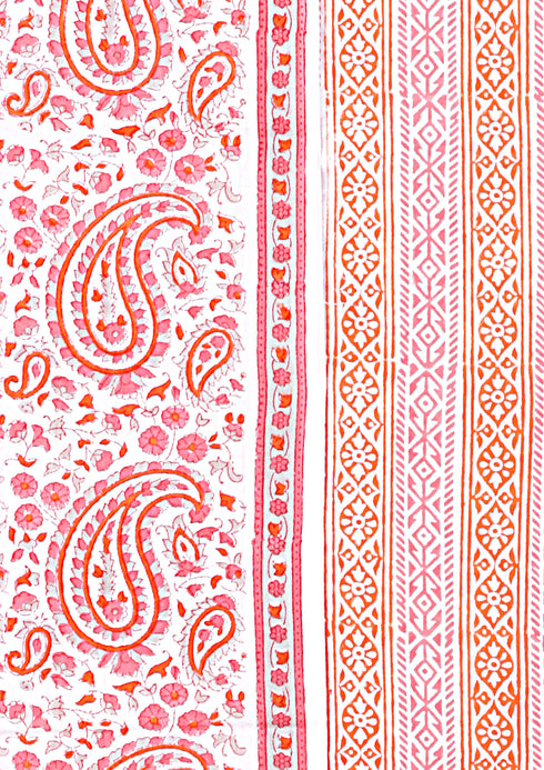 Cambric Cotton Dress Material With Chiffon Dupatta in Floral Block Print
