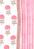 Stripe Cambric Cotton Dress Material With Kota Dupatta In Floral Block Print