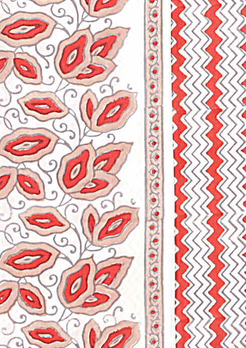 Bizzy Lizzy Dress Material With Kota Dupatta In Floral Block Print