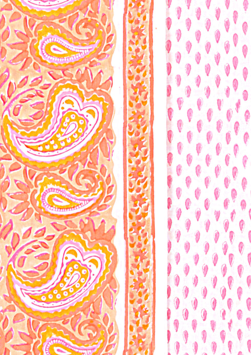Cambric Cotton Dress Material with Dupatta in Floral Block Print