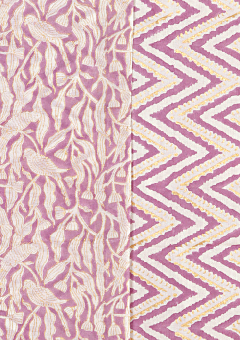 Chanderi Silk Dress Material With Kota Dupatta in Floral Block