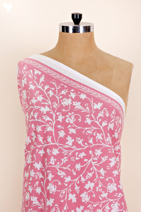 Cambric Cotton In Floral Block Print