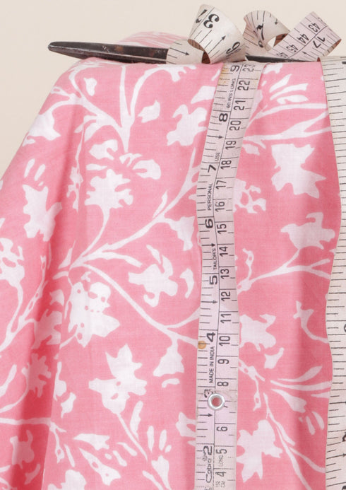 Cambric Cotton In Floral Block Print