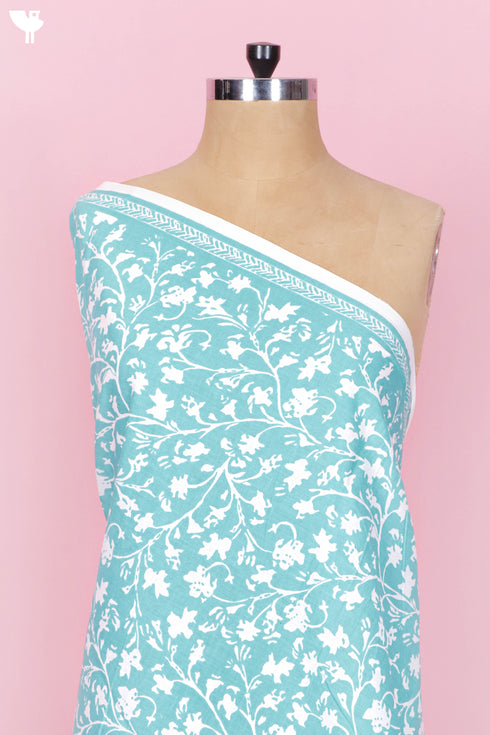 Cambric Cotton In Floral Block Print