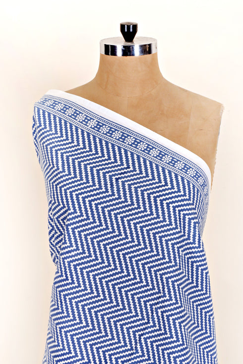 Cambric Cotton In Zigzag Print