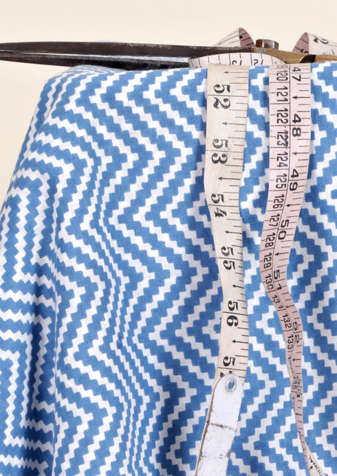 Cambric Cotton In Zigzag Print