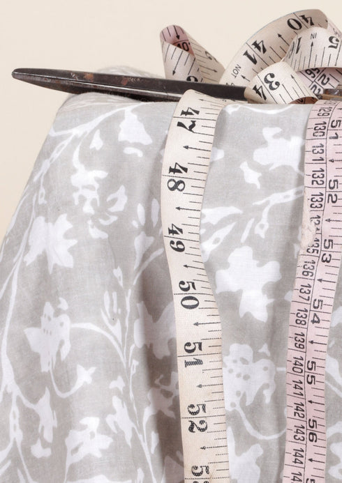 Cambric Cotton In Floral Block Print