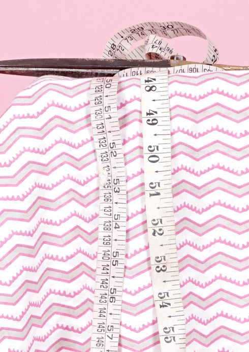Cambric Cotton In Zigzag Print
