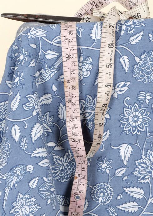 Dusty Blue Cambric Cotton Fabric | Yardage