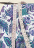 Cambric Cotton White Lavender Floral Print Fabric