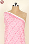 Cambric Cotton White Pink Floral Fabric