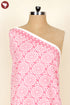 Cambric Cotton White Pink Floral Fabric
