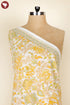 Cambric Cotton White Yellow Paisley Fabric