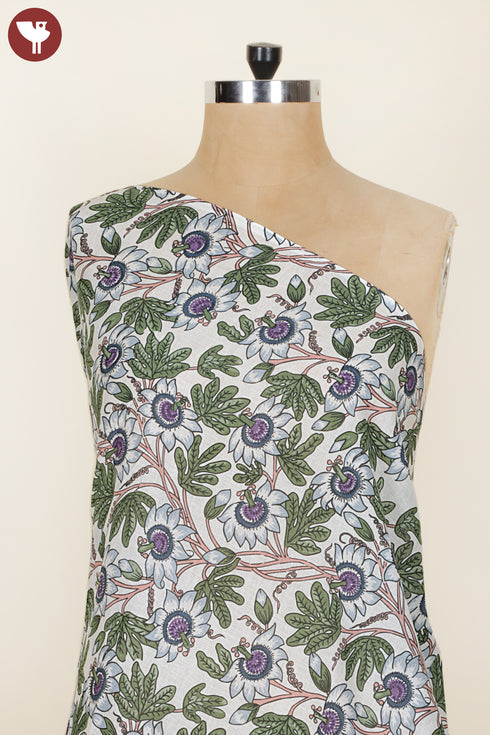 Mul Mul Cotton Floral Print Fabric