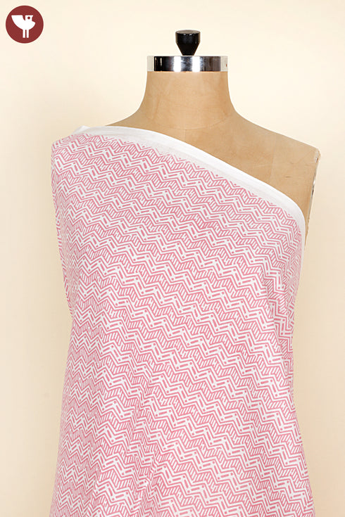 Cambric Cotton In Zigzag Print