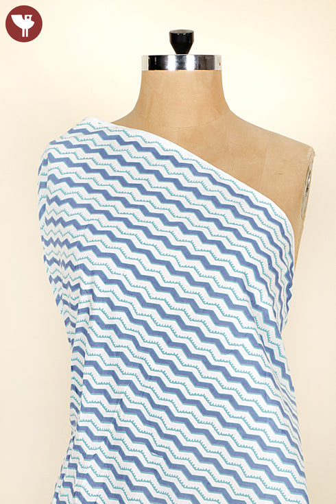 Cambric Cotton In Zigzag Print