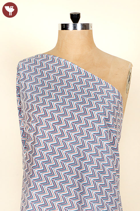 Cambric Cotton In Zigzag Print