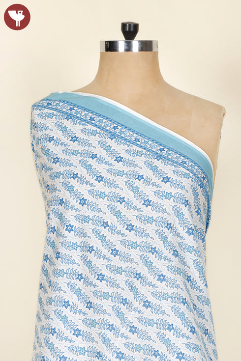 Cambric Cotton Blue Floral Print Fabric