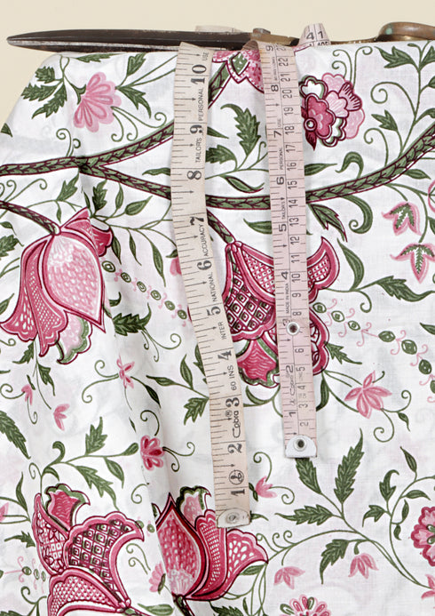 Cambric Cotton Plum Pink Floral Print Fabric