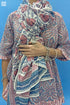Mul Mul Cotton Wrap In Floral Block Print