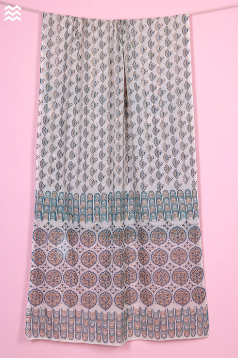 Mulmul Cotton Wrap In Assorted Block Print
