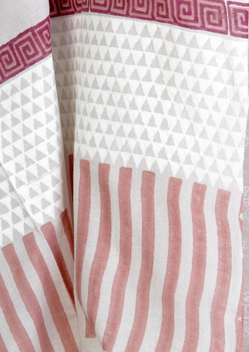 Khaadi Cotton Stole In Stripe Block Print