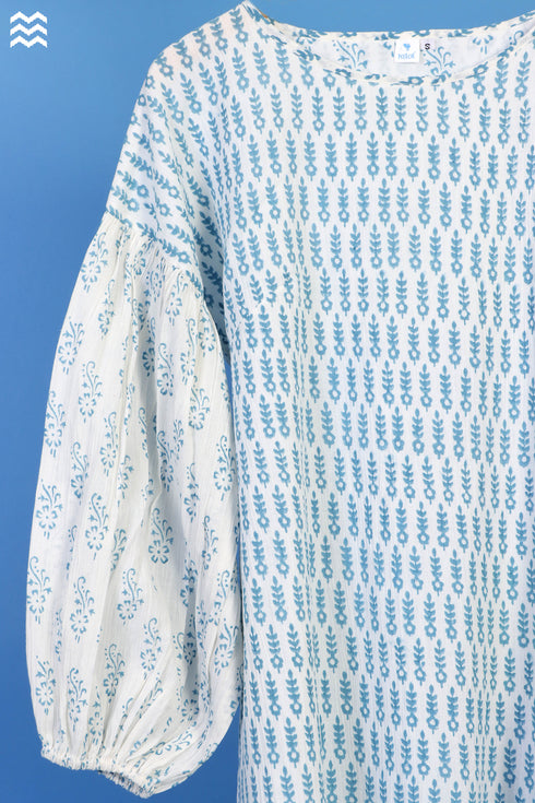 Crepe Cotton Stanley Top In Block Print