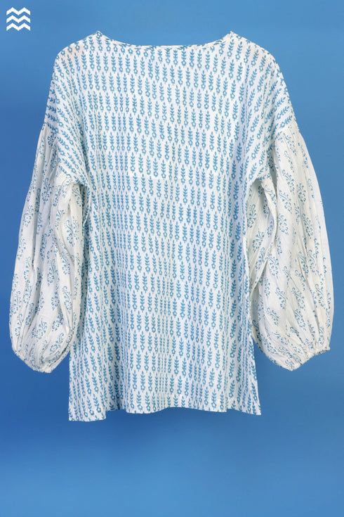Crepe Cotton Stanley Top In Block Print