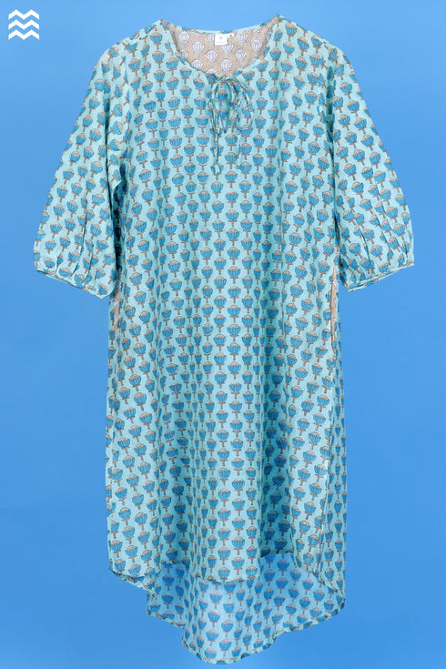 Cotton Silk Sheiba Top With Booti Block Print