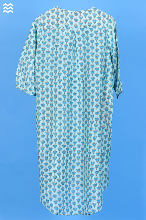 Cotton Silk Sheiba Top With Booti Block Print