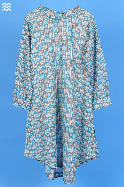 Mulmul Cotton Lizard Top In Block Print
