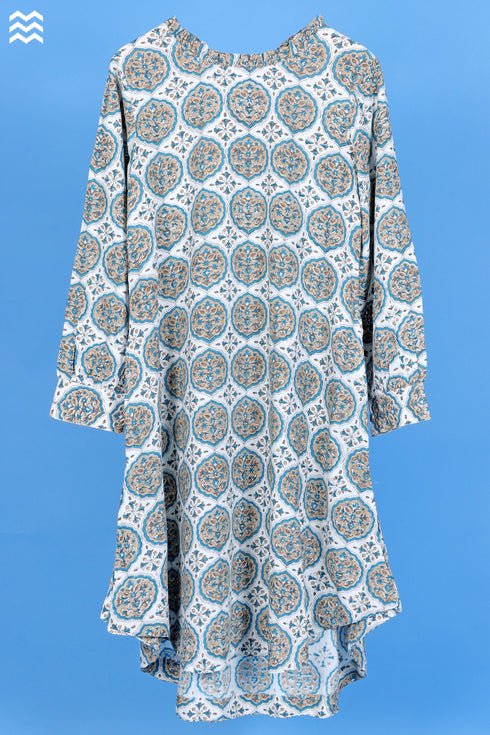 Rayon Lizard Top In Block Print