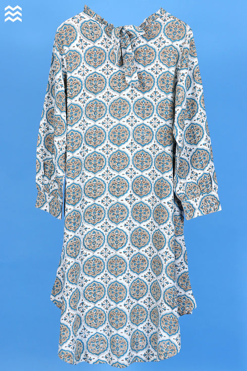 Rayon Lizard Top In Block Print