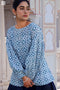 Slub Cotton Stanley Top In Geometric Block Print