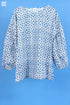 Slub Cotton Stanley Top In Geometric Block Print