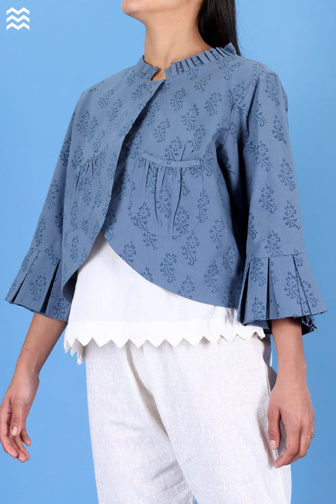 Khaadi Cotton Jackie Jacket With Floral Block Print