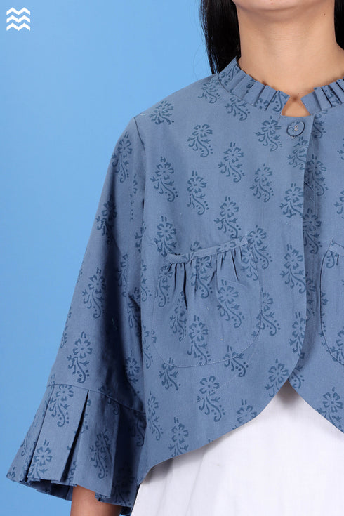 Khaadi Cotton Jackie Jacket With Floral Block Print