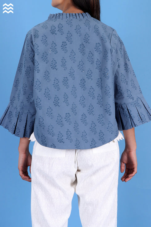 Khaadi Cotton Jackie Jacket With Floral Block Print