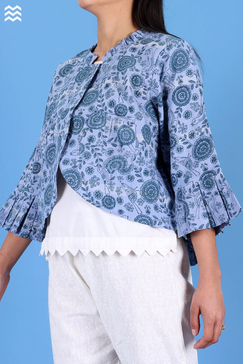 Khaadi Cotton Jackie Jacket With Floral Block Print