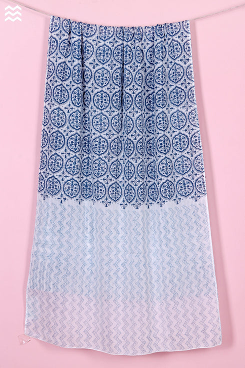 Mulmul Cotton Wrap In Graphic Block Print