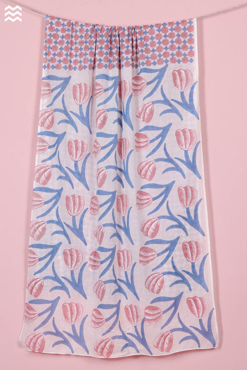 Mulmul Cotton Wrap In Assorted Block Print