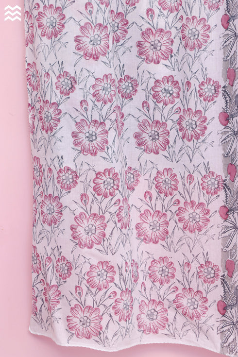 Mulmul Cotton Wrap In Floral Block Print