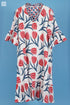 Cotton Crepe Fitzgerald Dress In Floral Block Print