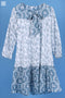 Mulmul CottonLong Martini Dress In Graphic Block Print