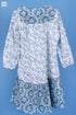 Mulmul CottonLong Martini Dress In Graphic Block Print