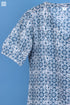 Slub Cotton Daisy Wrap Dress In Graphic Block Print